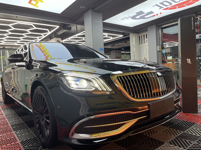奔驰迈巴赫S450隐形车衣施工案例